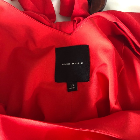 Alex Marie {red} Dress with Bow detail Back - Picture 6 of 7